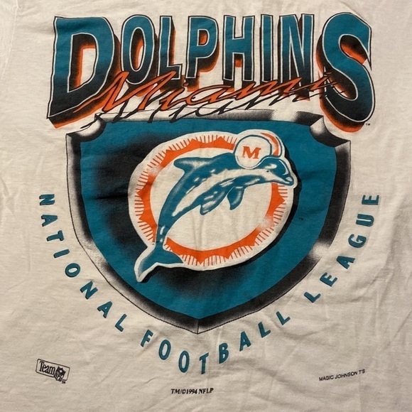 Men’s Miami Dolphins Magic Johnson tee 1994 in size large - Picture 2 of 8